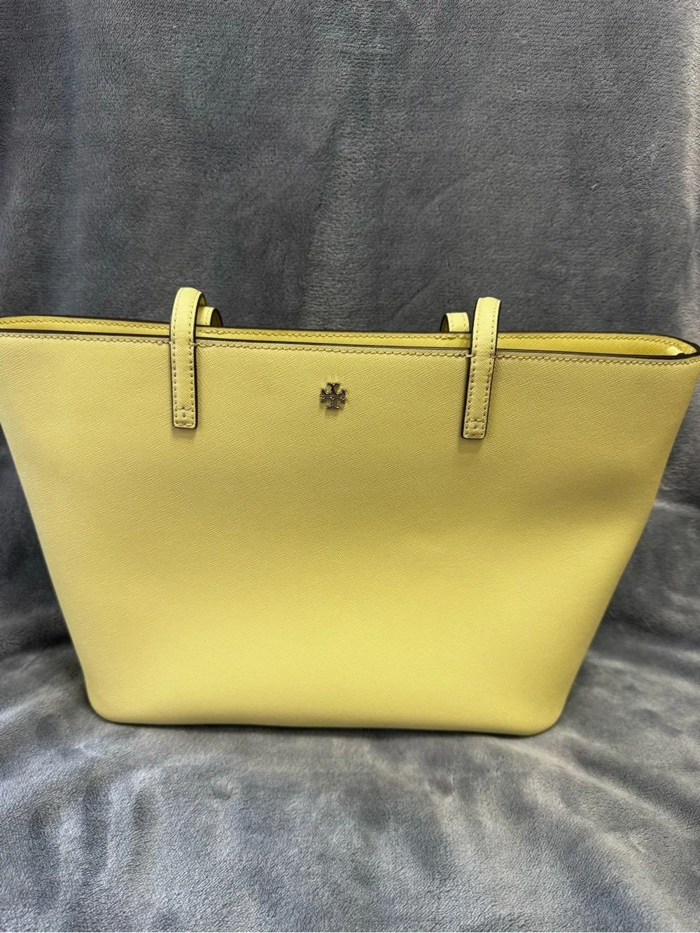Tory Burch Lemon Yellow Leather Tote
